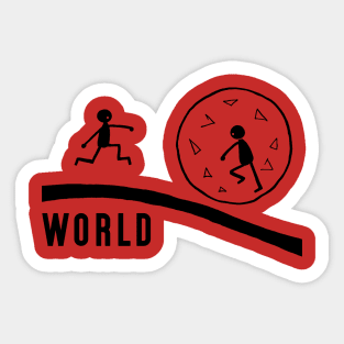 world advertisement of stick figures Sticker